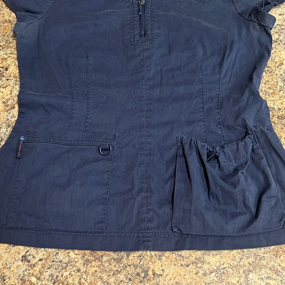 Koi Stretch top- Navy - Picture 3 of 4